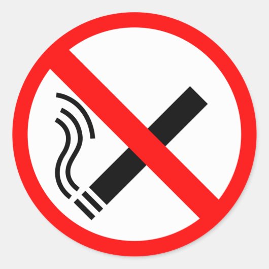 NO Roking Sign - Brits signaal Ronde Sticker (Voorkant)