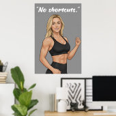 No Shortcuts – Fitness Motivation Poster (Bureau à domicile)