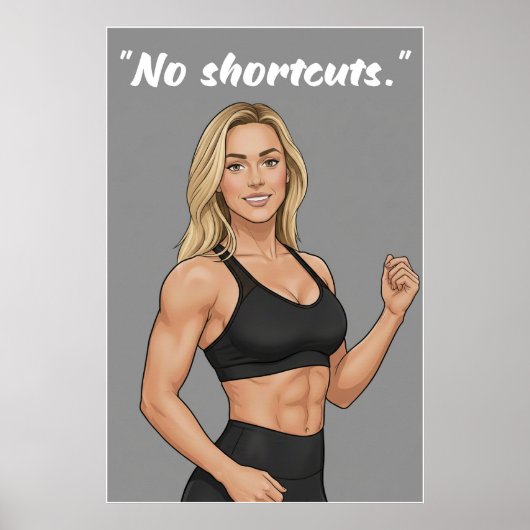 No Shortcuts – Fitness Motivation Poster (Devant)