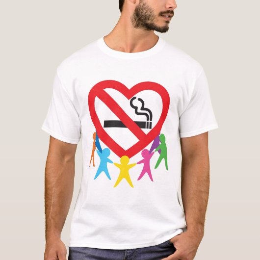 No-smoking heart T T-shirt (Voorkant)