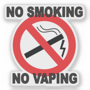 No Smoking No Vaping autocollant pour les affaires