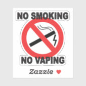 No Smoking No Vaping teken sticker voor het bedrij (Vel)