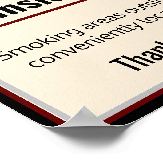 No Smoking Sign Poster 3 Custom Text Areas (Coin)