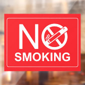 No Smoking Sign Rood Venster Cling Raamsticker (Vel 2)