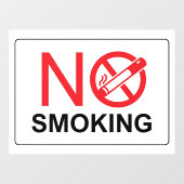 No Smoking Sign Wit Venster Cling Raamsticker (Vel)