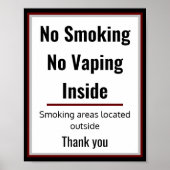 No Smoking Vapsign Poster 3 Zones de Texte Personn (Devant)