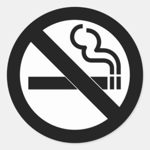 No Smoking Zwart-wit teken Ronde Sticker