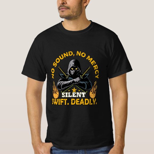 No Sound No Mercy Ninja T-Shirt – Silent Swift Dea (Devant)