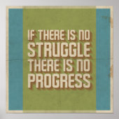 No Strggle No Progress Motivational Poster (Devant)