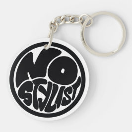 NO STYLIST zwart/paars Acrylen sleutelhanger