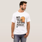 No Talk Just Peace | Retro 70s Aesthetic Introvert T-shirt (Voorkant volledig)