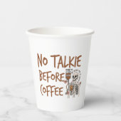 No Talkie Before Coffee funny cat lover gift Papieren Bekers (Voorkant)