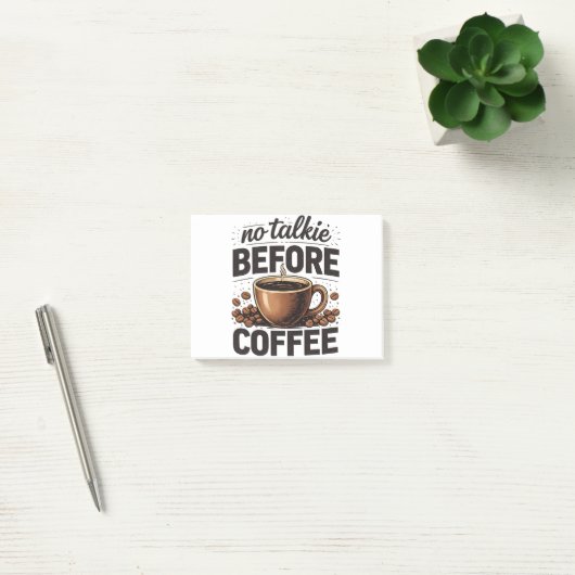 No Talkie Before Coffee – Funny Retro Coffee Lover Post-it® Notes (Kantoor)