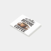No Talkie Before Coffee – Funny Retro Coffee Lover Post-it® Notes (Schuin)