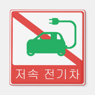 NO Thoroughfare for NEVs Korean Traffic Sign Magneet