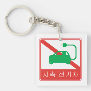 NO Thoroughfare for NEVs Korean Traffic Sign Sleutelhanger