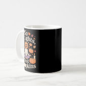 No Thoughts Just Pumpkins Fall Meditation Cozy Hal Koffiemok (Voorkant links)