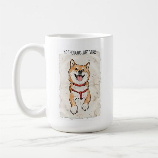 No Thoughts, Just Vibes Shiba Inu Mug | ADHD Brain (Gauche)
