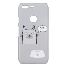 No to Dinner Cat iPhone Case – Light Gray