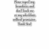 No Touch autocollant fauteuil roulant clair (Devant)