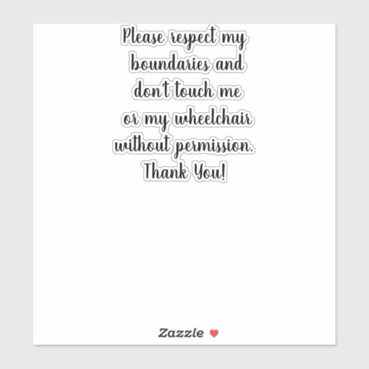 No Touch autocollant fauteuil roulant clair (Feuille)