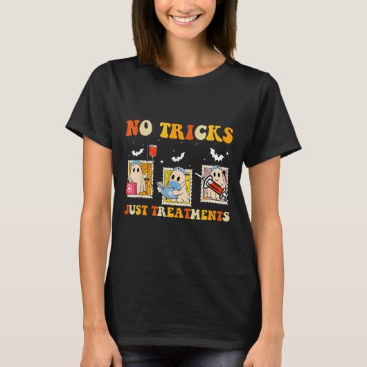 No Tricks Just S Funny Halloween Ghost Nursing T-shirt (Voorkant)