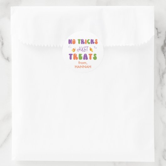 No Tricks Just Traite Retro Halloween Sticker cade (Sac)