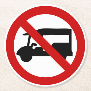 NO Tuk TAXI ⚠ Thai Road Sign ⚠ Ronde Kartonnen Onderzetter