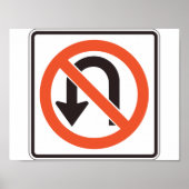 No U Turn Sign Poster (Devant)