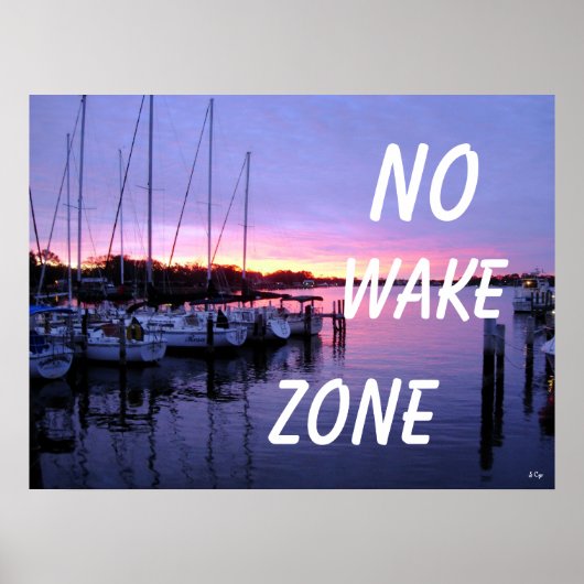 No Wake Zone Marina Sunset Poster (Voorkant)