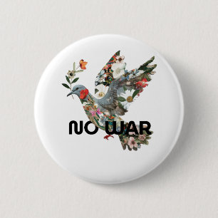 No War Peace Dove Pacifistische stoutmoedige verkl Ronde Button 5,7 Cm