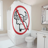 NO Water Buffalo ⚠ Funny Asian Thai Sign ⚠ Douchegordijn (In situ)