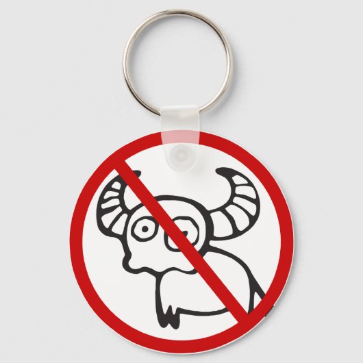 NO Water Buffalo ⚠ Funny Asian Thai Sign ⚠ Sleutelhanger (Voorkant)