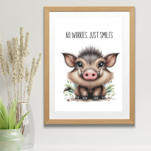 No Worries, Just Smiles beroemd gemaakt door Baby Poster