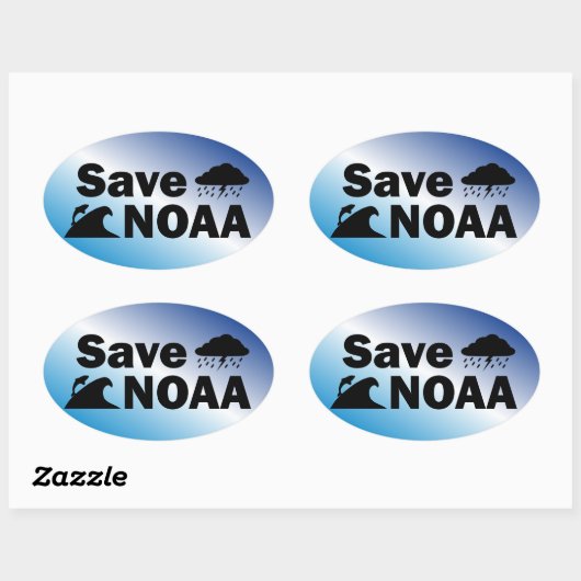 NOAA-Stickers opslaan Ovale Sticker (Vel)