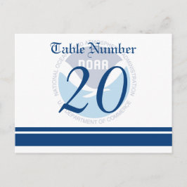 NOAA Wedding Table Nimber Briefkaart