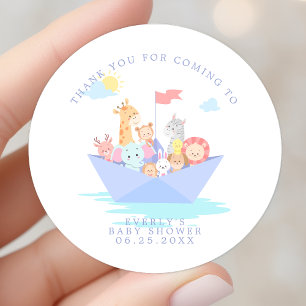 Noach's Ark Babyshower Bedankt Ronde Sticker