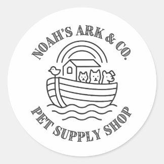 Noach's Ark en Co. Dierenbenodigdhedenwinkel Ronde Sticker