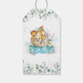 Noach's Ark Groene geslachtsonzijdige babyshower Cadeaulabel (Achterkant)