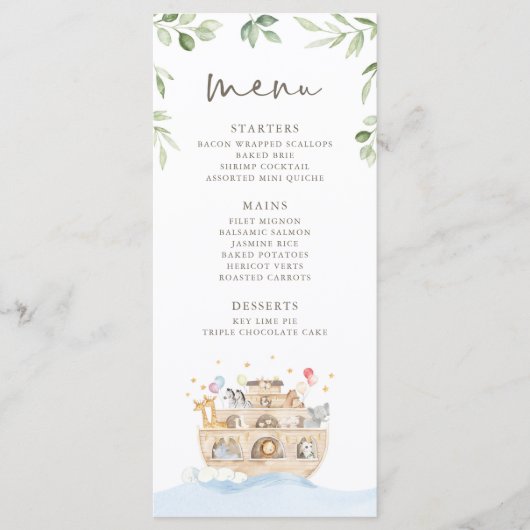 Noach's Ark Menu Kaarten (Voorkant)