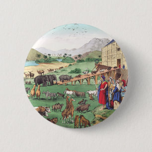 Noachs ark met dieren ronde button 5,7 cm