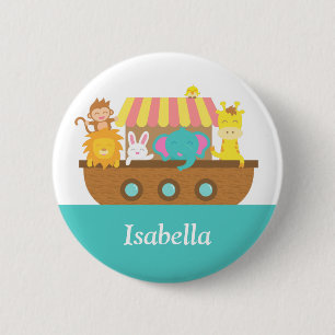 Noach's Ark, Mooie Dieren voor kinderen Ronde Button 5,7 Cm