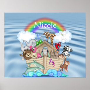 NOACH'S ARK Regenboog BABY KAMER DECORATIE Poster