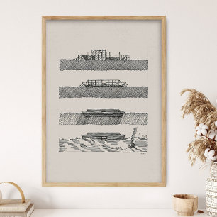 Noachs Ark Schetsen, DIGITAAL PRINT, Bijbel Kunst, Poster