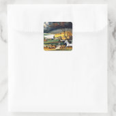 Noach's ark vierkante sticker (Tas)