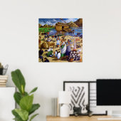 NOAH, ARK, DIEREN NA STROOM: ARTWORKAFDRUKKING POSTER (Thuiskantoor)