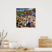 NOAH, ARK, DIEREN NA STROOM: ARTWORKAFDRUKKING POSTER (Keuken)