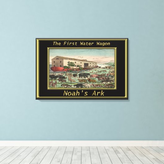 Noah Ark Genesis 6 dieren wachten Canvas Afdruk (Insitu (Houten vloer))