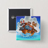 noah ' cartoon knop vierkante button 5,1 cm (Voorkant /achterkant)