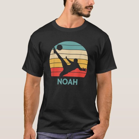 Noah Naam Gift Gepersonaliseerde Voetbal T-shirt (Voorkant)